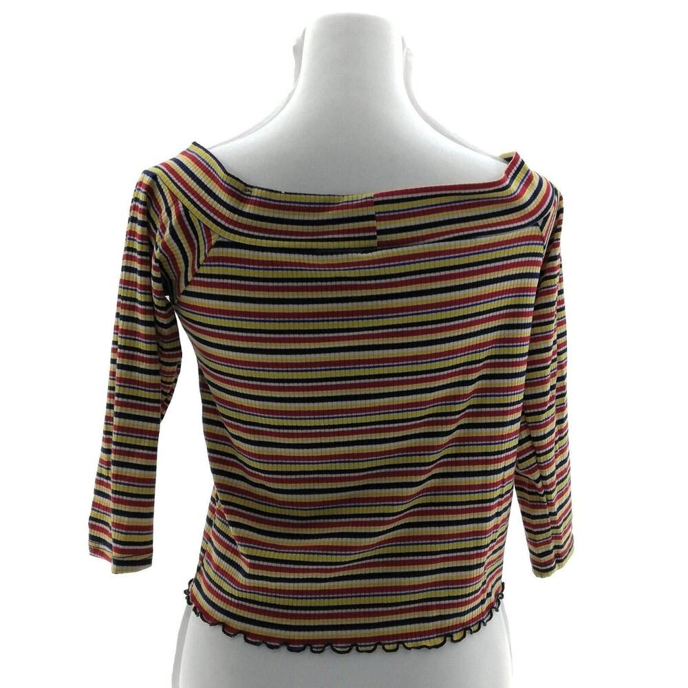 Caution to The Wind Multi Color Striped Crop Top - Junior's Size Large - Picture 3 of 3